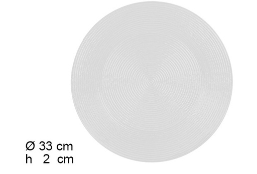 [105934] Sous-assiette grecque blanc 33 cm 