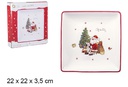Bandeja cerámica Navidad decorada Papa Noel 22 cm