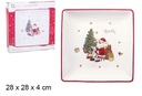 Plateau de Noël en céramique décoré du Père Noël 28 cm