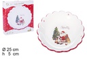 Plateau de Noël en céramique décoré du Père Noël 25 cm