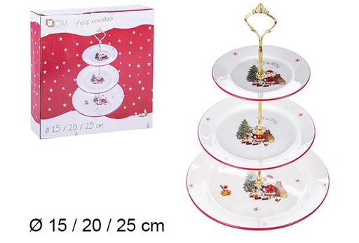 [106408] Portafrutta natalizio in ceramica decorato con Babbo Natale 15 / 20 / 25 cm