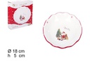 Plato cerámica Navidad decorada Papa Noel 18 cm