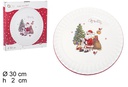 Plato cerámica Navidad decorada Papa Noel 30 cm