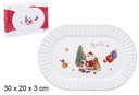 Bandeja cerámica Navidad decorada Papa Noel 30x20 cm