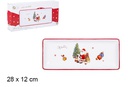 Bandeja cerámica Navidad decorada Papa Noel 28x12 cm