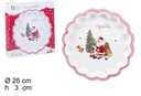 Bandeja cerámica Navidad decorada Papa Noel 26 cm