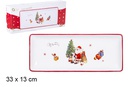 Bandeja cerámica Navidad decorada Papa Noel 33x13 cm