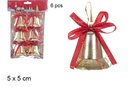 Pack 6 campanas oro lisa 5 cm
