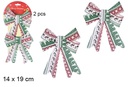 Pack 2 laços de Natal decorados 14x19 cm