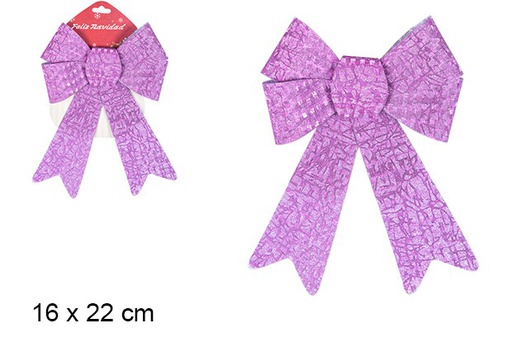 [107028] Lazo navidad laser fucsia 16x22cm