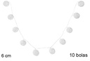 Tira de luces LED 10 bolas 2 AA  6 cm
