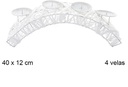 Portavela brillante puente grande 4 velas