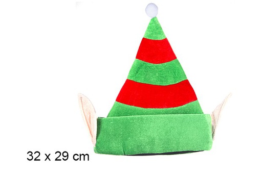 [107410] Bonnet lutin de Noël avec oreilles 32x29 cm 