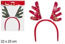 Diadema Navidad reno con cascabel 22x23 cm