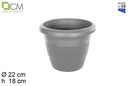 Plastic pot Elsa grey 22 cm