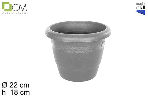 [105439] Plastic pot Elsa grey 22 cm