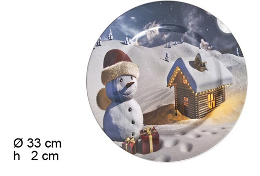 [045706] Decorated Christmas plate 33 cm