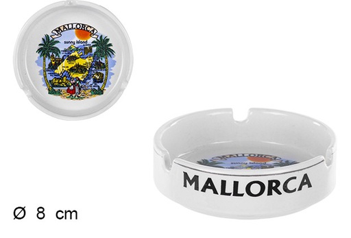 [203569] Mallorca decorated ceramic ashtray 8 cm