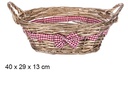Cesta ovalada oro Navidad con lazo 40x29 cm