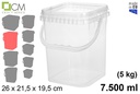 Envase plástico multiuso cuadrado 7.500 ml (5 kg)
