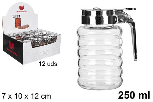 [104150] Dispensador de mel de vidro Rosa 250 ml