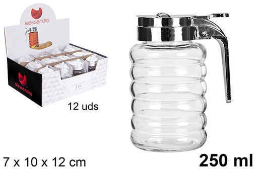 [104150] Glass honey dispenser Rosa 250 ml