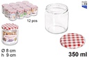Bote cristal redondo tapa vichy 350 ml