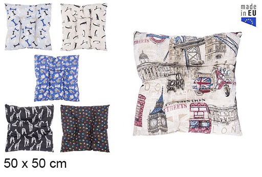 [103190] Squared pet cushion decorated 50 cm
