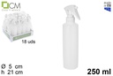 Botella plástico blanca con pulverizador colonia 250 ml