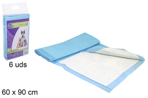 [106094] Pack 6 tappetini assorbenti antiscivolo per animali 60x90 cm