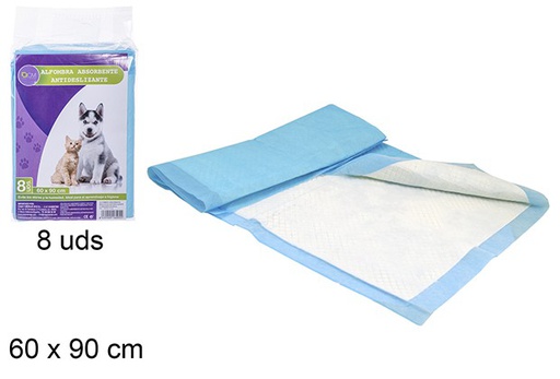 [106095] 8 tapetes absorventes antiderrapantes para animais de estimaçâo 60x90cm