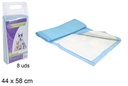 Pack 8 alfombra absorbente mascotas antideslizante 44x58 cm