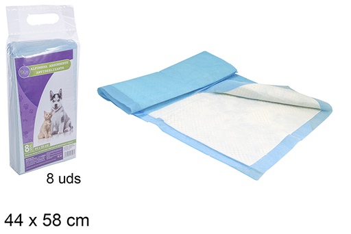[106096] 8 tapetes absorventes antiderrapantes para animais de estimaçâo 44x58cm