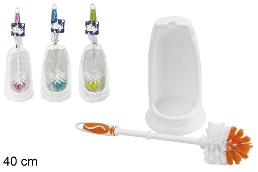 [104789] Porta scopino tondo con manico colorato 40 cm