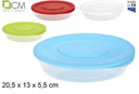 Fiambrera oval tapa colores surtidos 20x13 cm