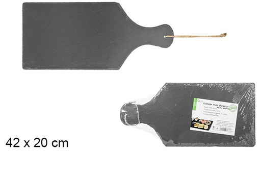 [105298] Slate tray with handle 42x20 cm