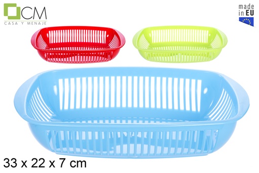 [107506] Rectangular basket assorted colors 33x22 cm