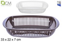 Cesta rectangular marrón/blanca 33x22 cm