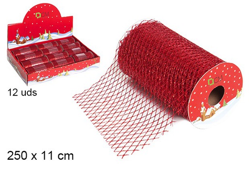 [107595] Cinta navidad roja decoracion 250x11cm