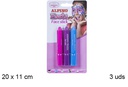 Pack 3 colores vivos face stick Alpino