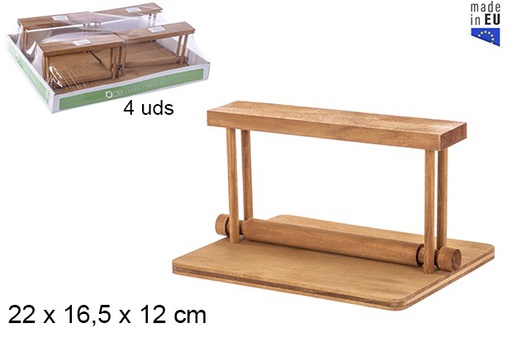 [105349] Tall mahogany wood napkin holder