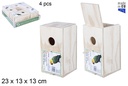 Nido madera para pájaros periquito