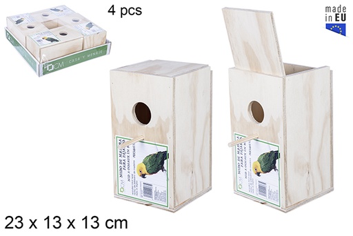 [105367] Ninho de madeira para pássaros periquitos