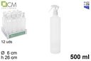 Botella plástico blanca con pulverizador 500 ml