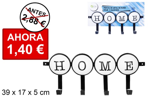 [104763] Metal hanger for door with 4 hook home