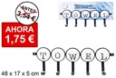 Percha metal para puerta con 4 pomos towel