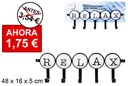 Percha metal para puerta con 5 pomos relax
