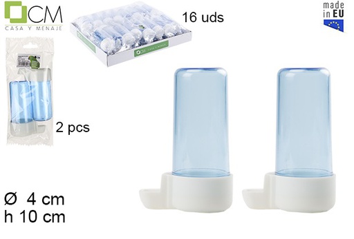 [102838] Bebedero pajaro corto azul 2pcs