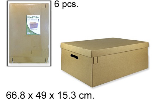 [101766] Caja carton multiuso marron 67x49x15cm