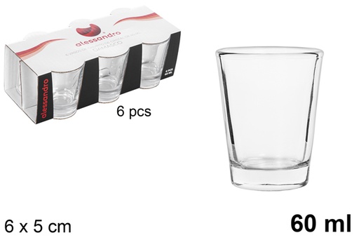 [105815] Pack 6 damasco shot glass 60 ml
